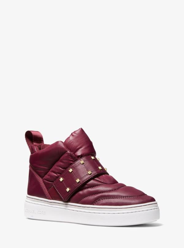 Damske Tenisky Michael Kors Stirling Embellished Quilted Recycled Polyester High-Top Bordove - Topanky Michael Kors Outlet | ZVRWY-8150